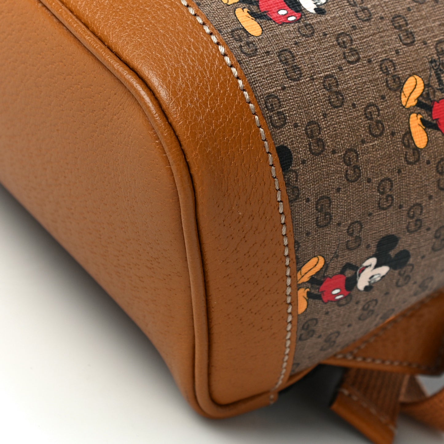 X DISNEY Mini Vintage GG Supreme Monogram Mickey Mouse Small Dome Backpack Beige Vintage Sun Oil