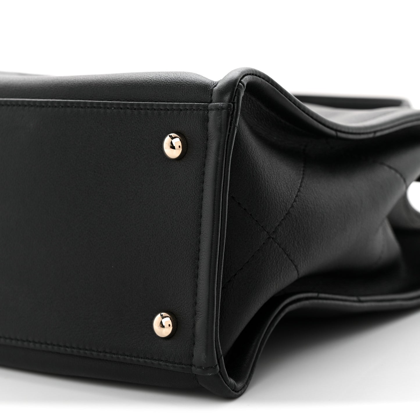 Calfskin CC Zipped Shopping Tote Black