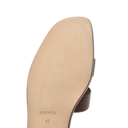 Hermes Box Calfskin Oran Sandals 41 Gold 11 of 13