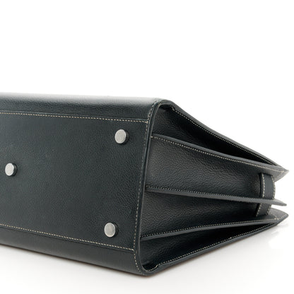 Saint Laurent Grained Calfskin Topstitch Small Sac De Jour Black Porcelain 12 of 12