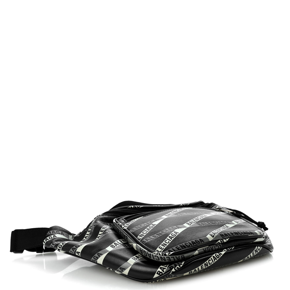 Balenciaga Smooth Calfskin Losange Monogram Explorer Belt Bag Black Grey 4 of 10