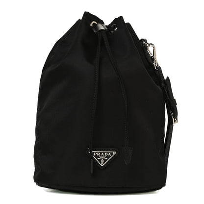 Prada Saffiano Tessuto Nylon Vela Bucket Wristlet Black 1 of 8