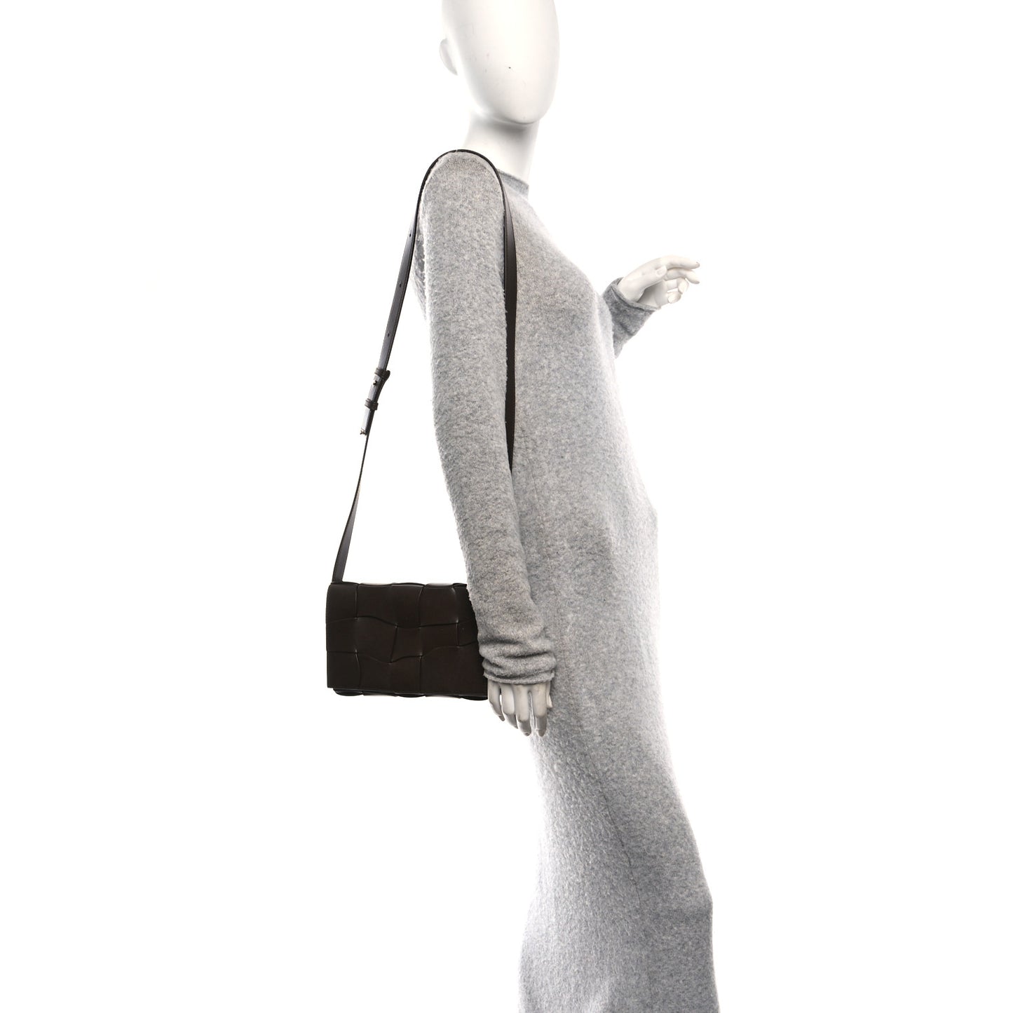 Lambskin Maxi Urban Wave Intrecciato Cassette Crossbody Bag Light Brown