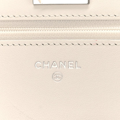 Chanel Tweed Quilted Reissue Wallet On Chain WOC White Black 6 of 11