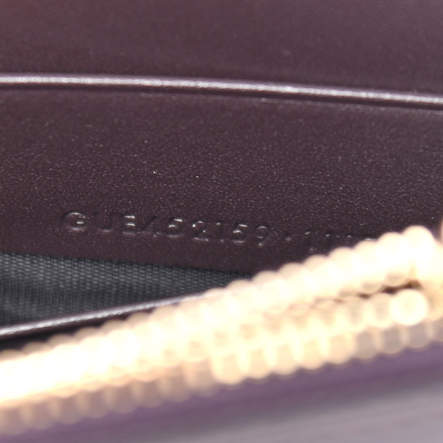 Smooth Calfskin Classic Monogram Kate Tassel Chain Wallet Amaranto