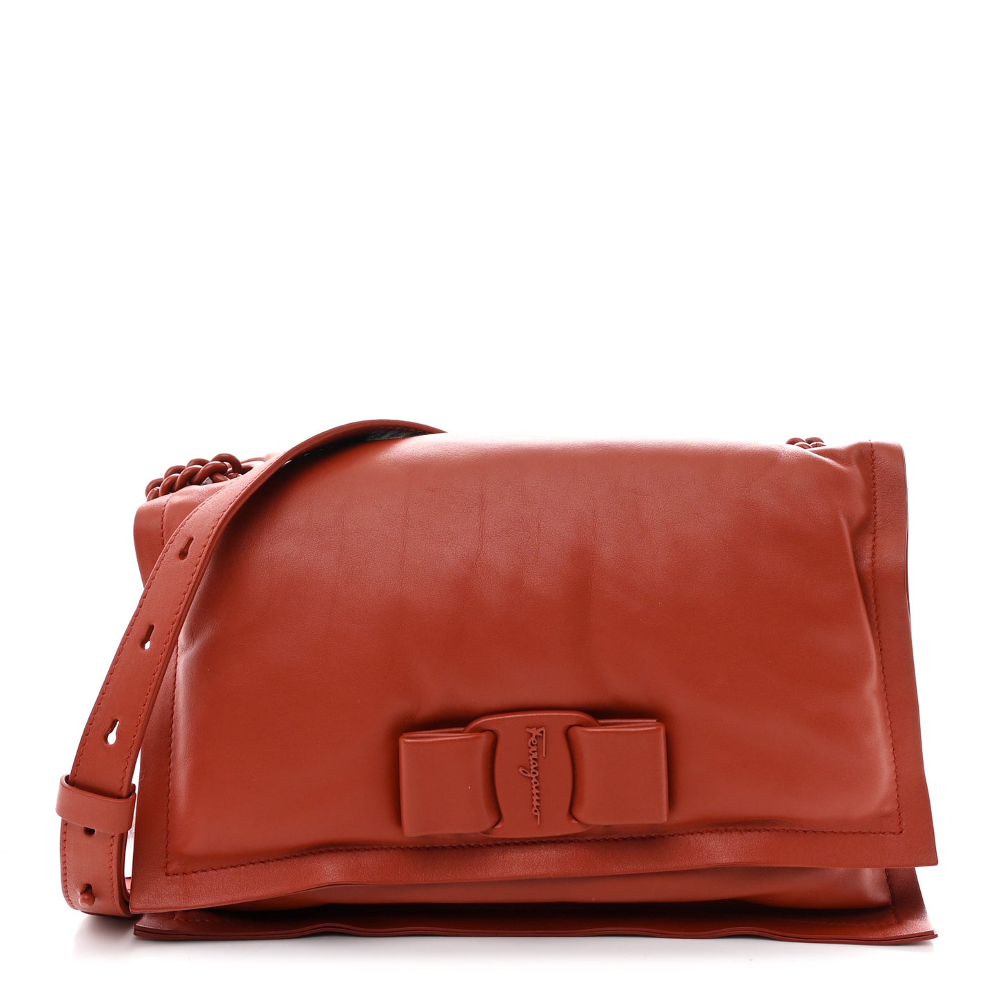 Calfskin Small Viva Bow Shoulder Bag Ramas