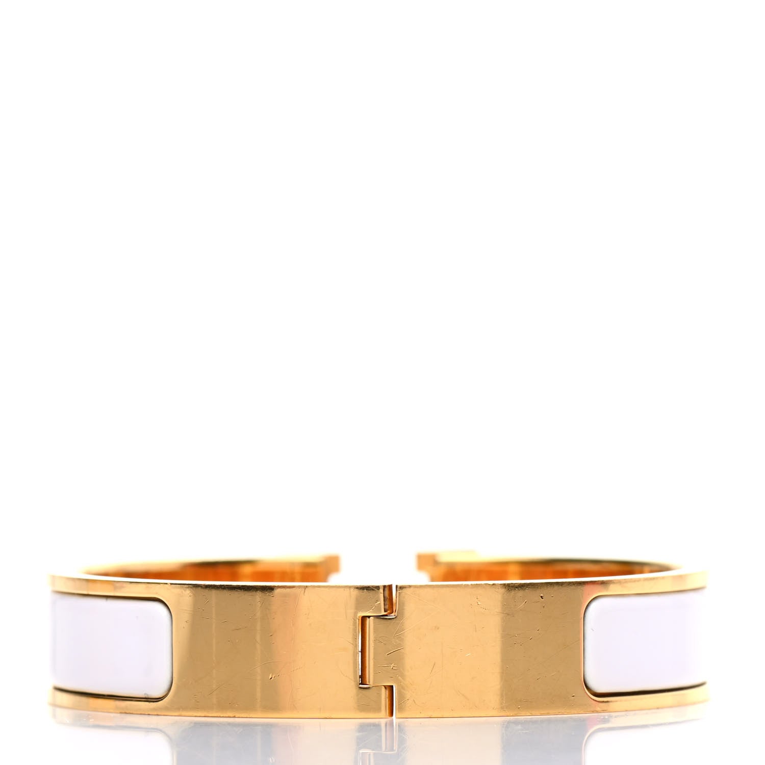 Hermes Enamel Narrow Clic Clac H Bracelet PM White 3 of 4