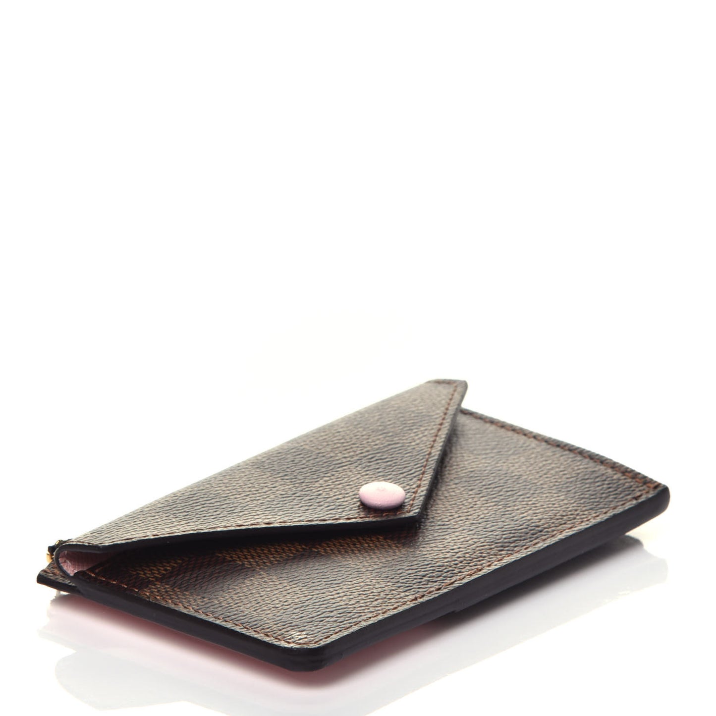 Damier Ebene Recto Verso Card Holder Rose Ballerine