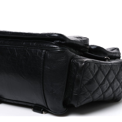Chanel Grained Calfskin Quilted Large Casual Rock Backpack Black 10 of 10