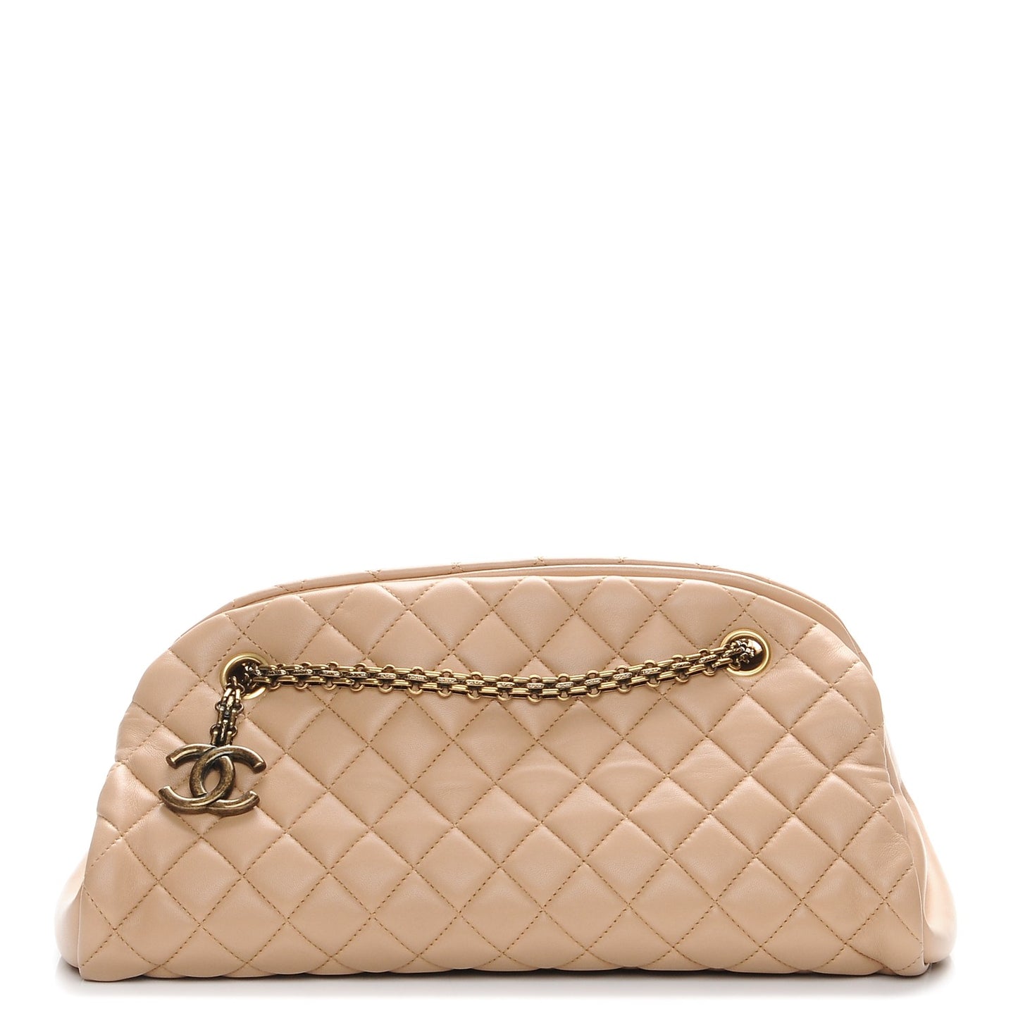 Lambskin Quilted Medium Just Mademoiselle Beige