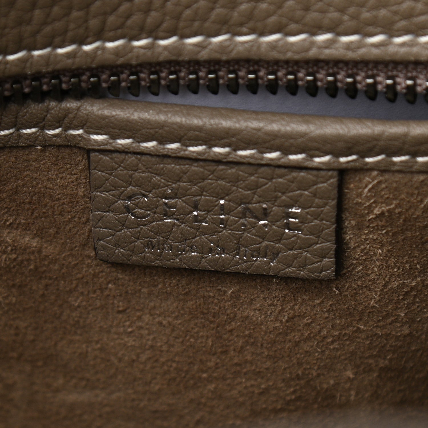 Celine Drummed Calfskin Nano Luggage Souris 6 of 9