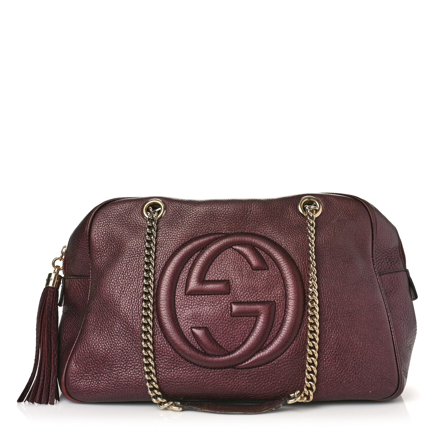Metallic Cellarius Calfskin Medium Soho Bowler Classic Burgundy