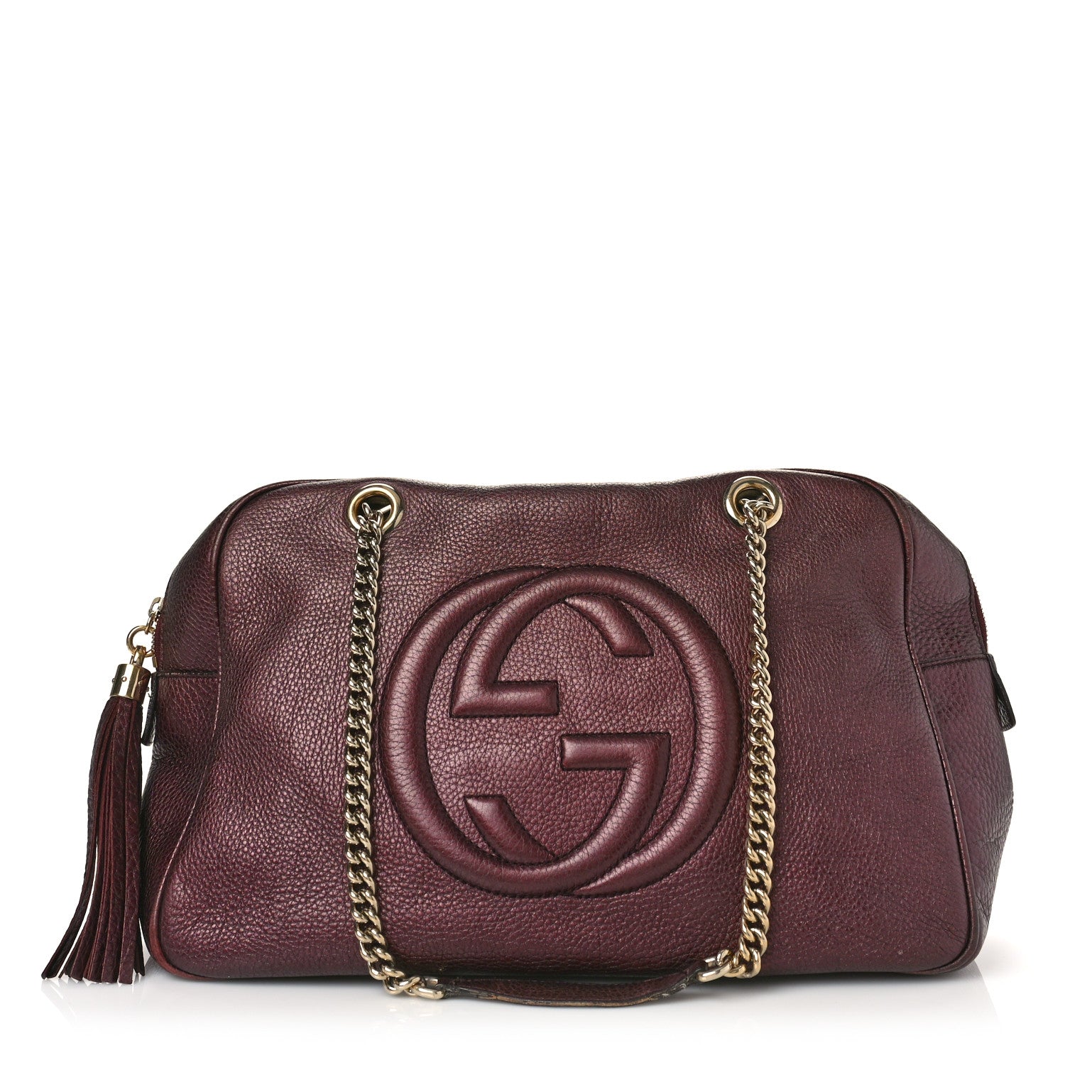 Gucci Metallic Cellarius Calfskin Medium Soho Bowler Classic Burgundy 1 of 16