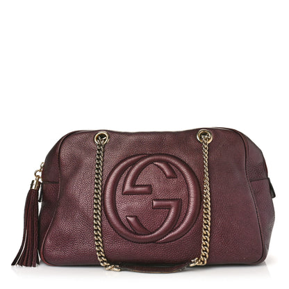 Gucci Metallic Cellarius Calfskin Medium Soho Bowler Classic Burgundy 1 of 16