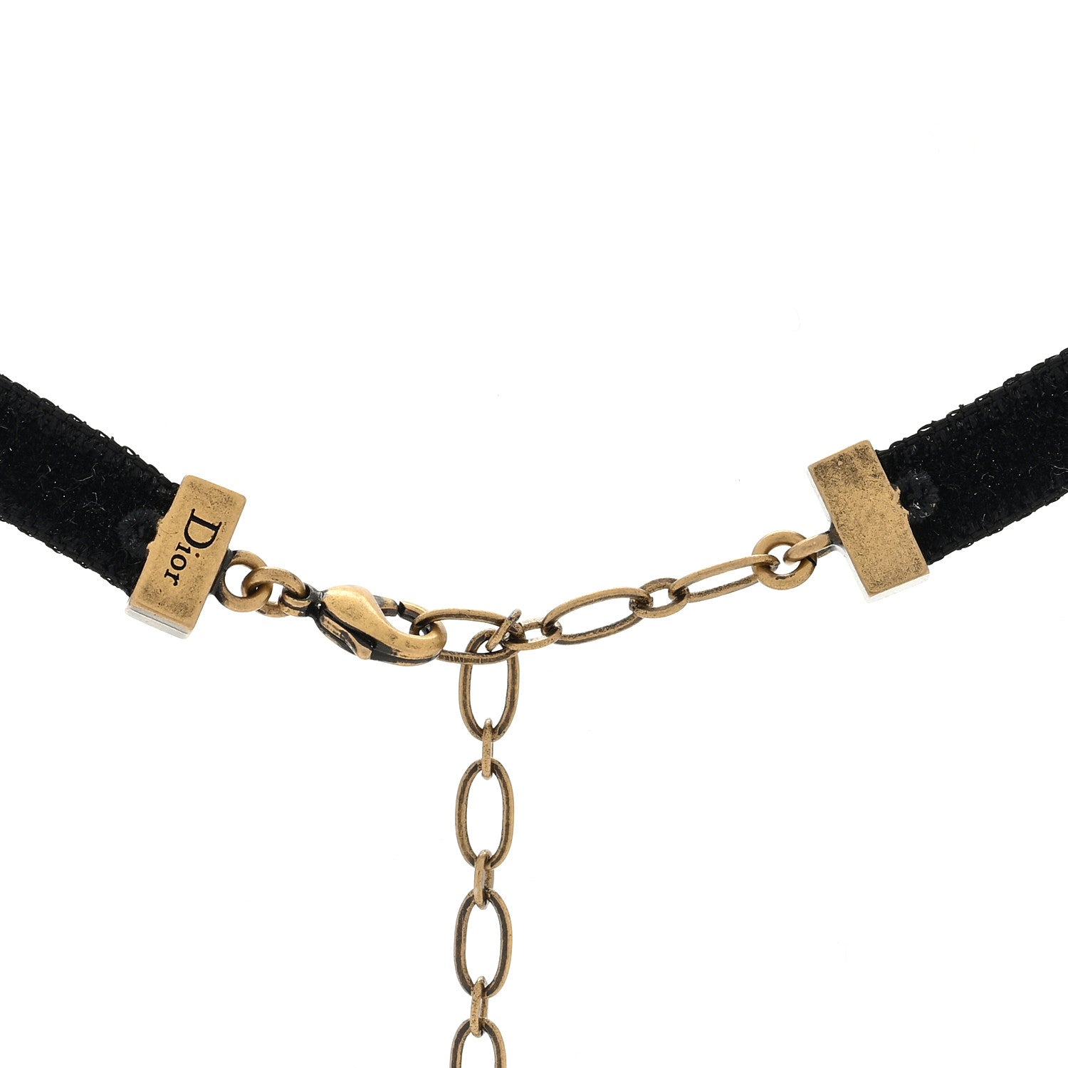 Christian Dior Velvet Ribbon Butterfly Choker Necklace Black 3 of 3