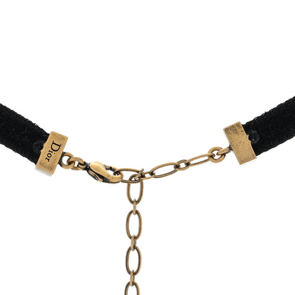 Christian Dior Velvet Ribbon Butterfly Choker Necklace Black 3 of 3