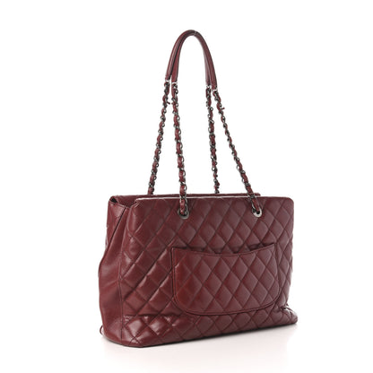 Chanel Caviar Quilted City Shopping Tote Dark Red 3 of 14