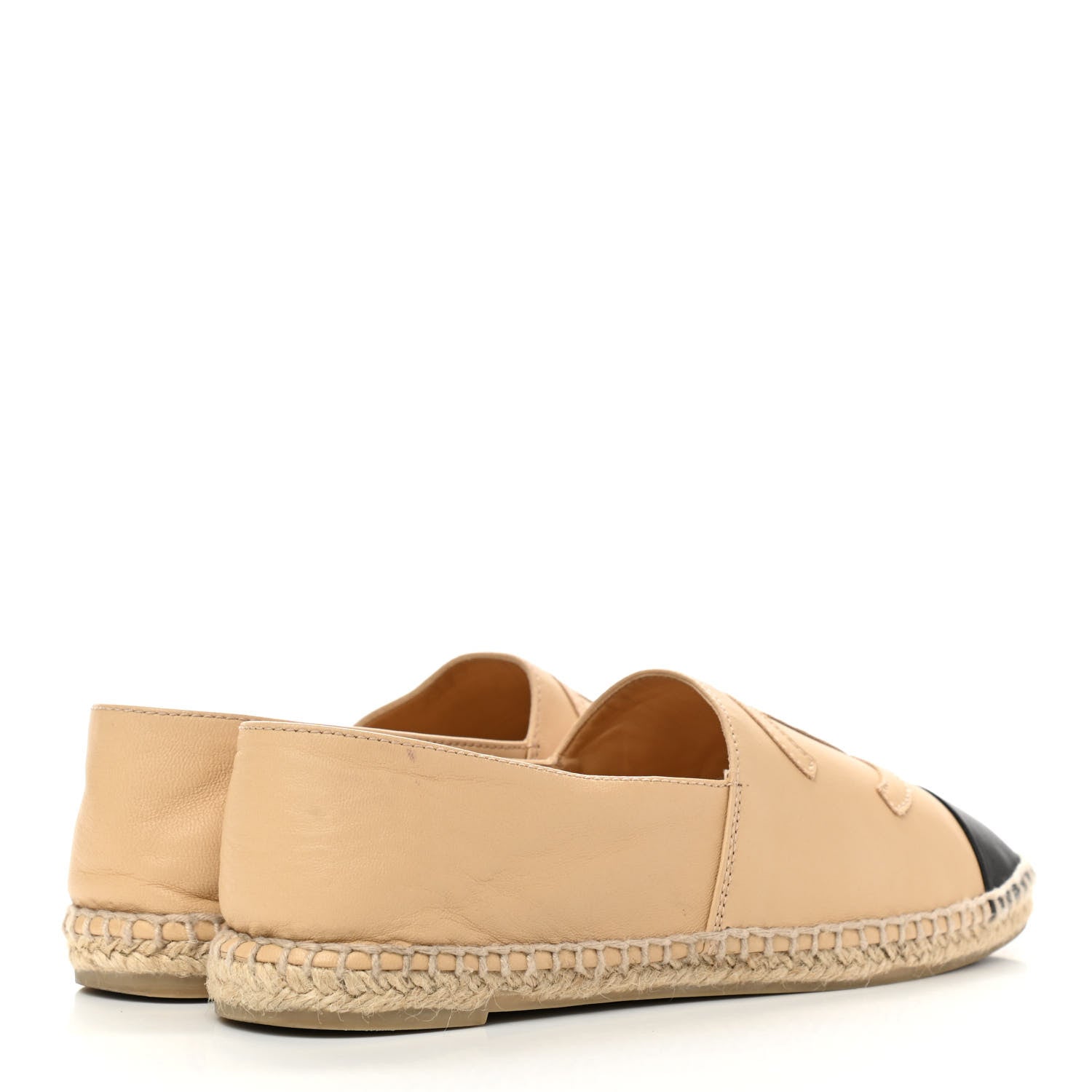 Chanel Lambskin CC Espadrilles 38 Beige Black 4 of 11