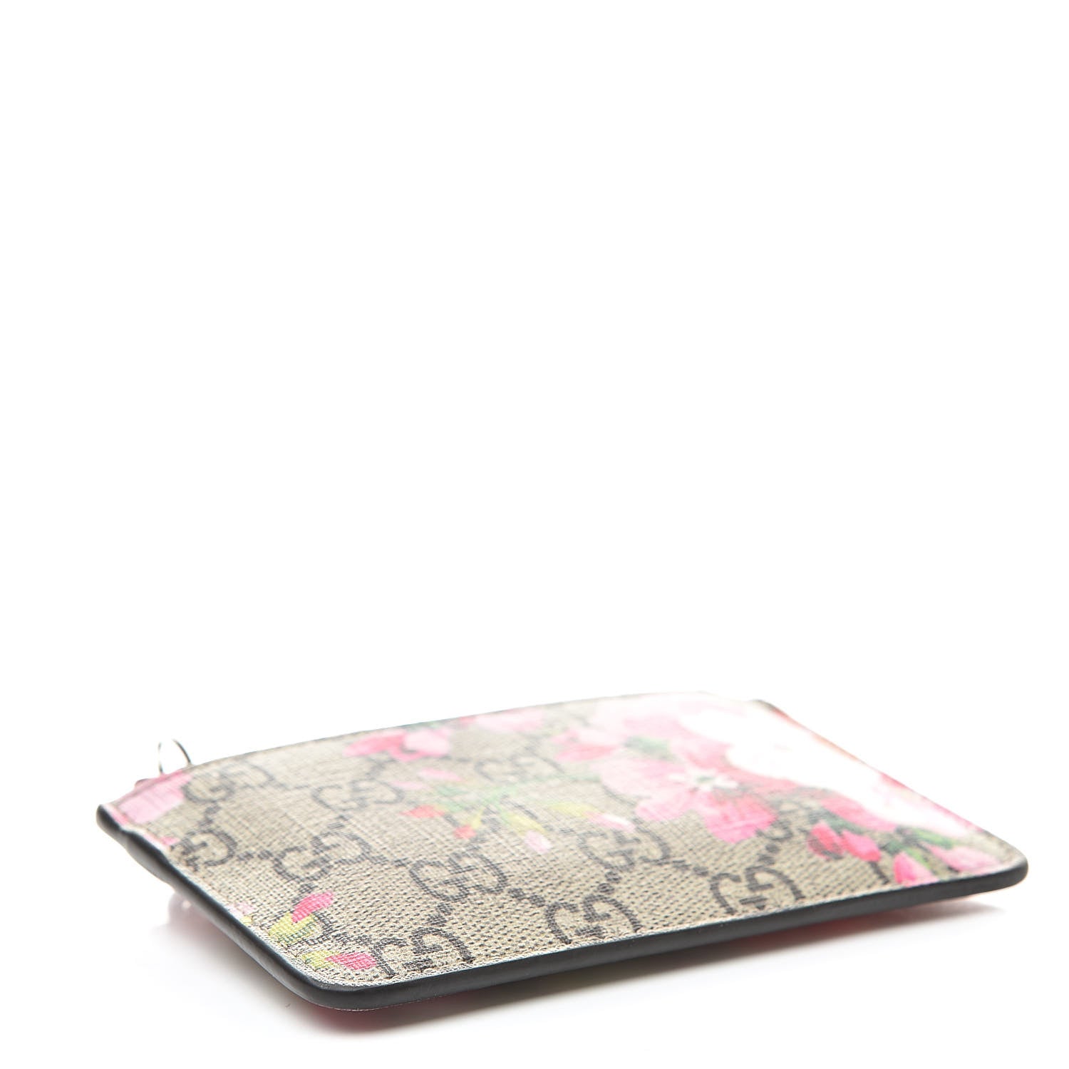 Gucci GG Supreme Monogram Blooms Key Ring Coin Case Beige Multicolor Dry Rose 4 of 7