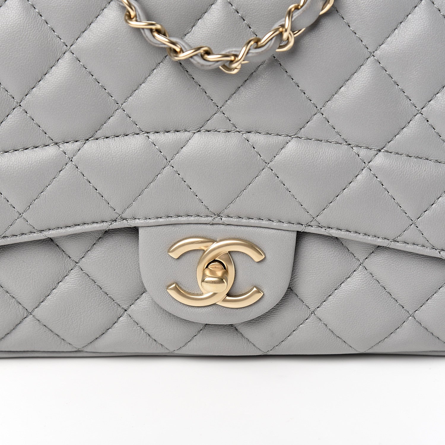 Chanel Lambskin Quilted Medium Mademoiselle Chic Flap Gris 9 of 9