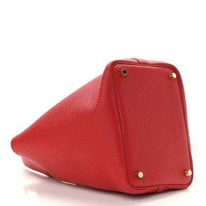 Hermes Taurillon Clemence Picotin Lock 18 PM Rouge Casaque 4 of 11