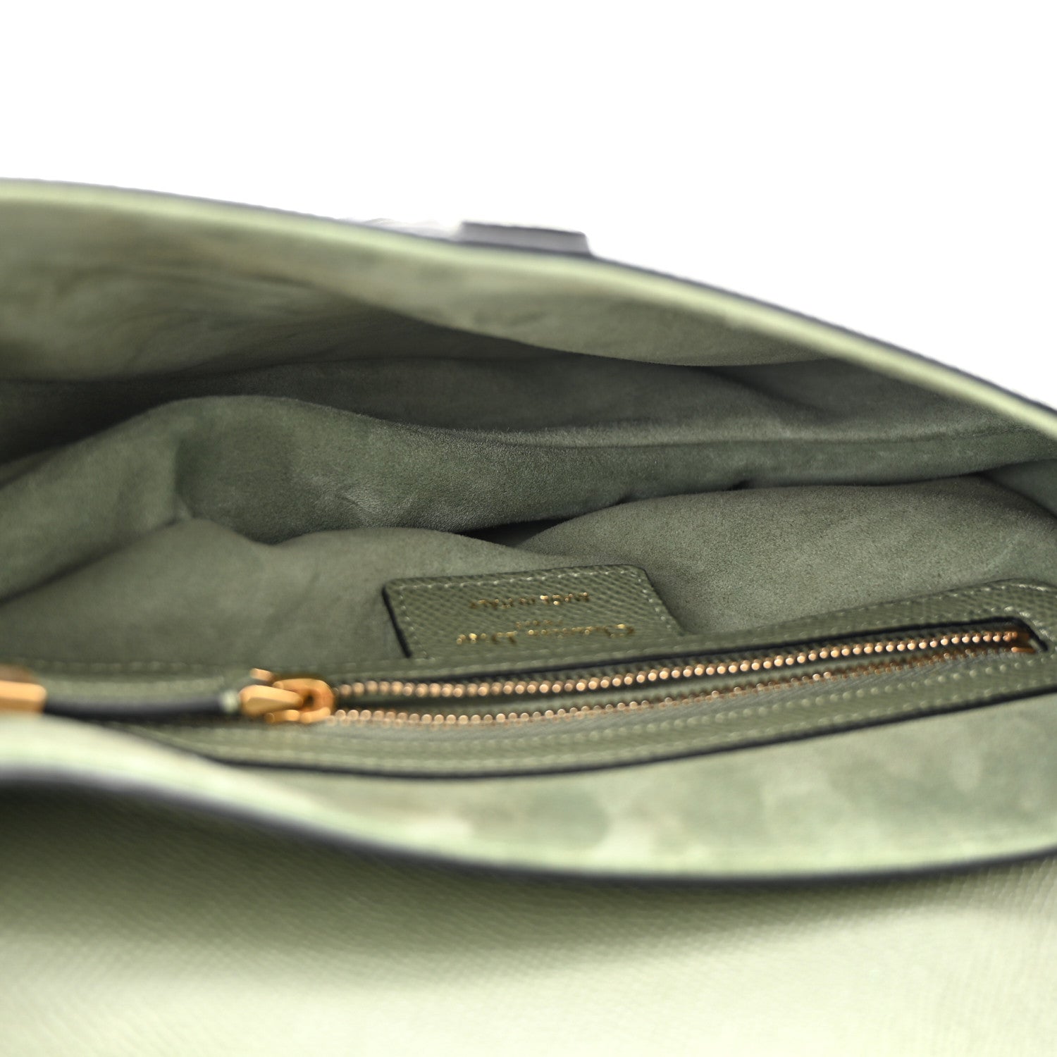 Christian Dior Grained Calfskin Saddle Bag With Strap Sage Green 5 of 11