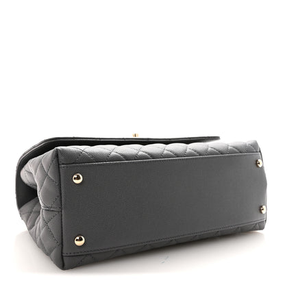 Chanel Caviar Quilted Small Coco Handle Flap Dark Grey 4 of 10