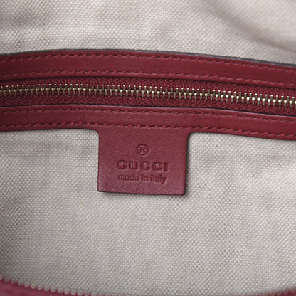 Gucci Calfskin Microguccissima Trim Medium Boston Raspberry Red 8 of 9