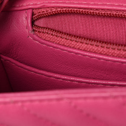 Chanel Lambskin Chevron Quilted Mini Square Flap Fuchsia 18 of 22