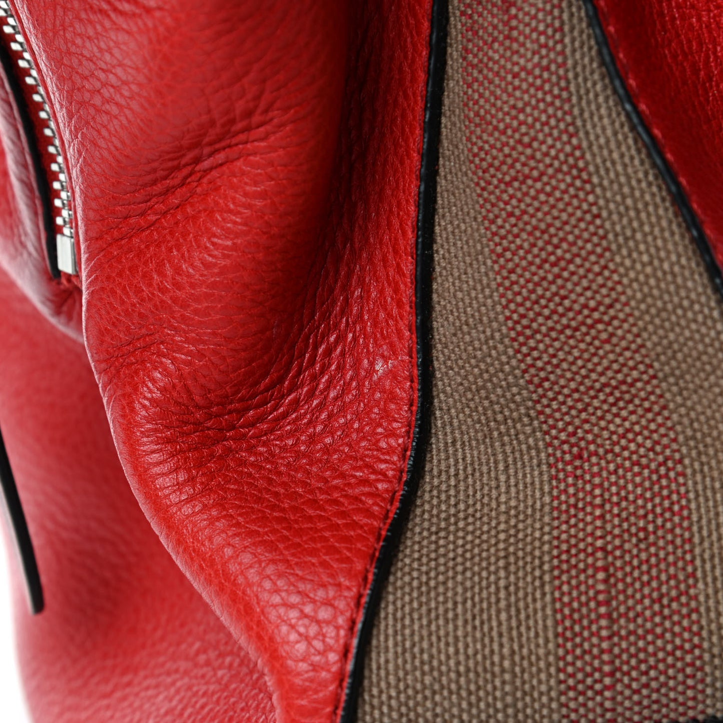 Grainy Calfskin House Check Small Maidstone Red