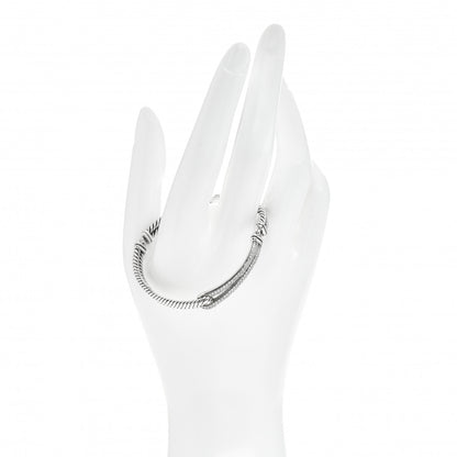 David Yurman Sterling Silver Diamond 7mm Petite Pave Single Loop Labyrinth Bracelet 2 of 4