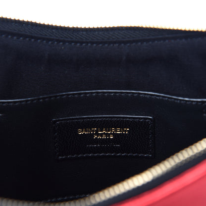 Saint Laurent Metallic Calfskin Heart Monogram Crossbody Black Rouge 8 of 8
