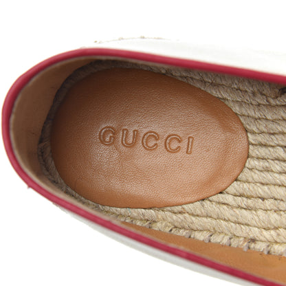Gucci Calfskin Canvas Espadrilles 37.5 Greggio Petunia 6 of 17