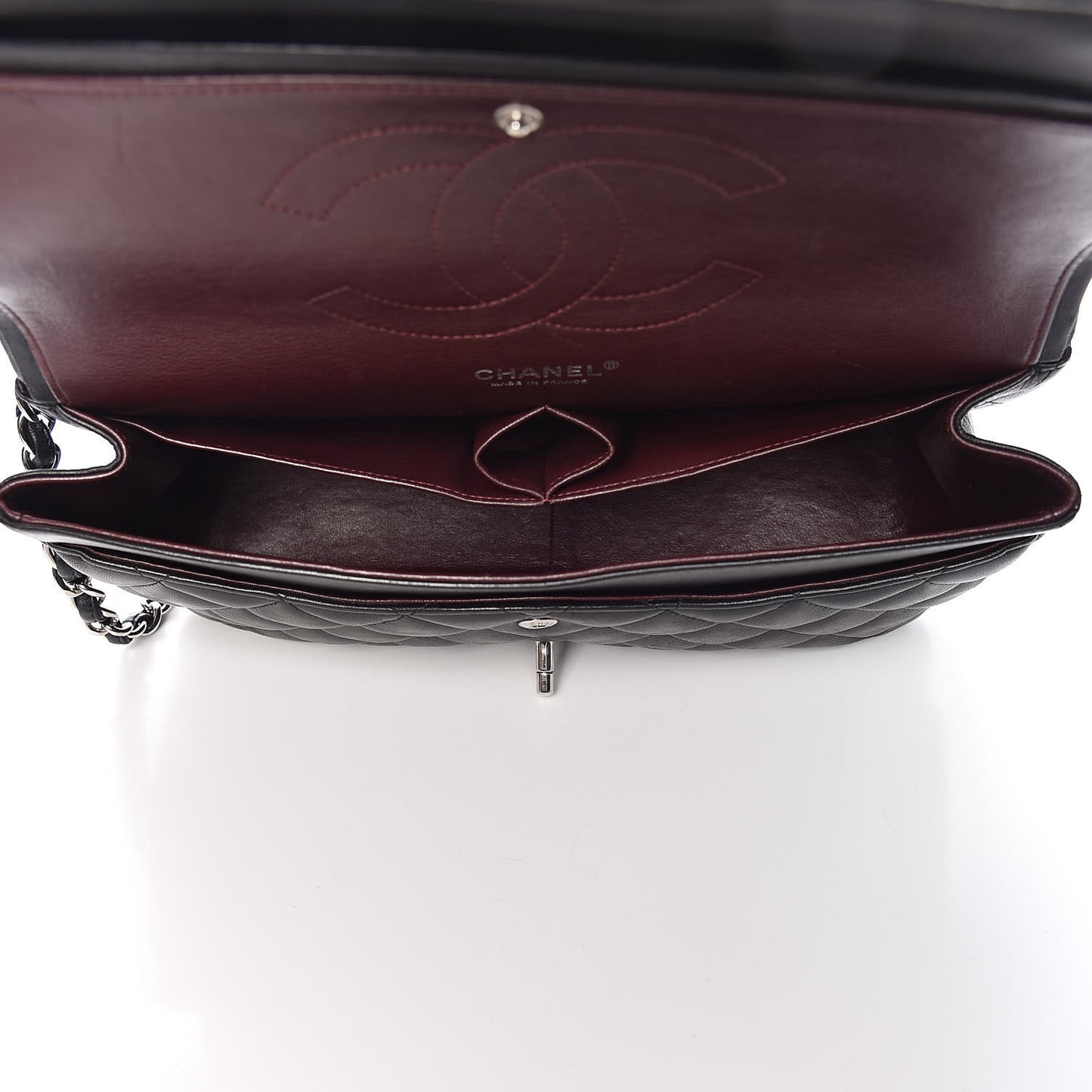 Lambskin Quilted Jumbo Double Flap Black