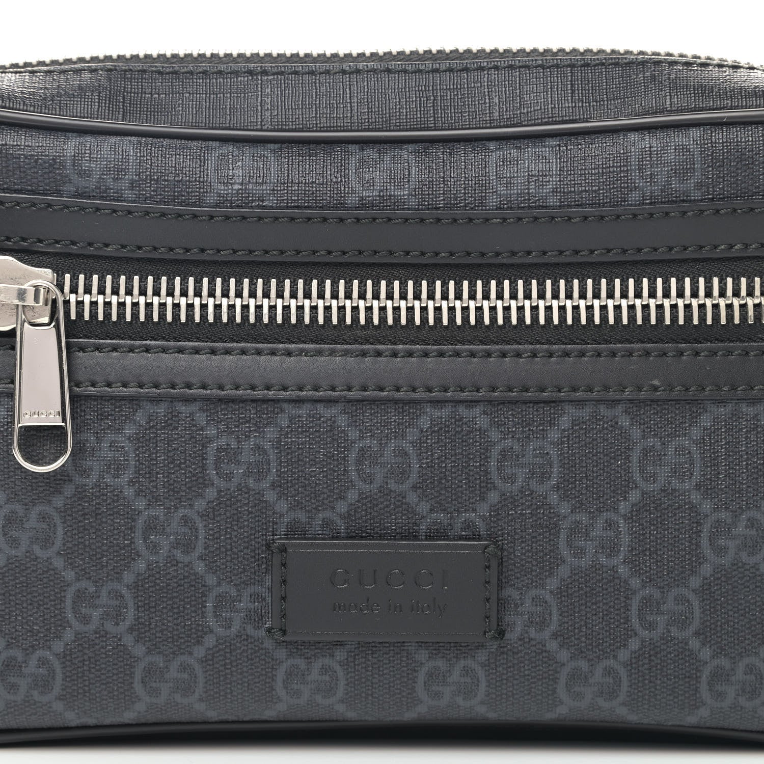 Gucci Soft GG Supreme Monogram Web Belt Bag Black Grey 7 of 9