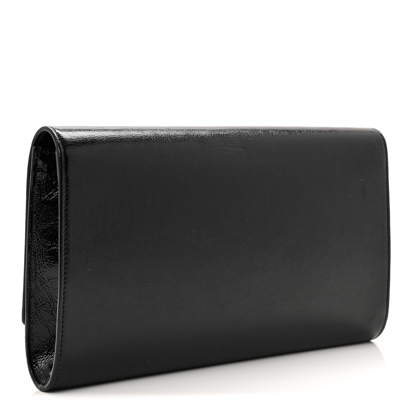 Textured Patent Monogram Large Belle De Jour Clutch Black
