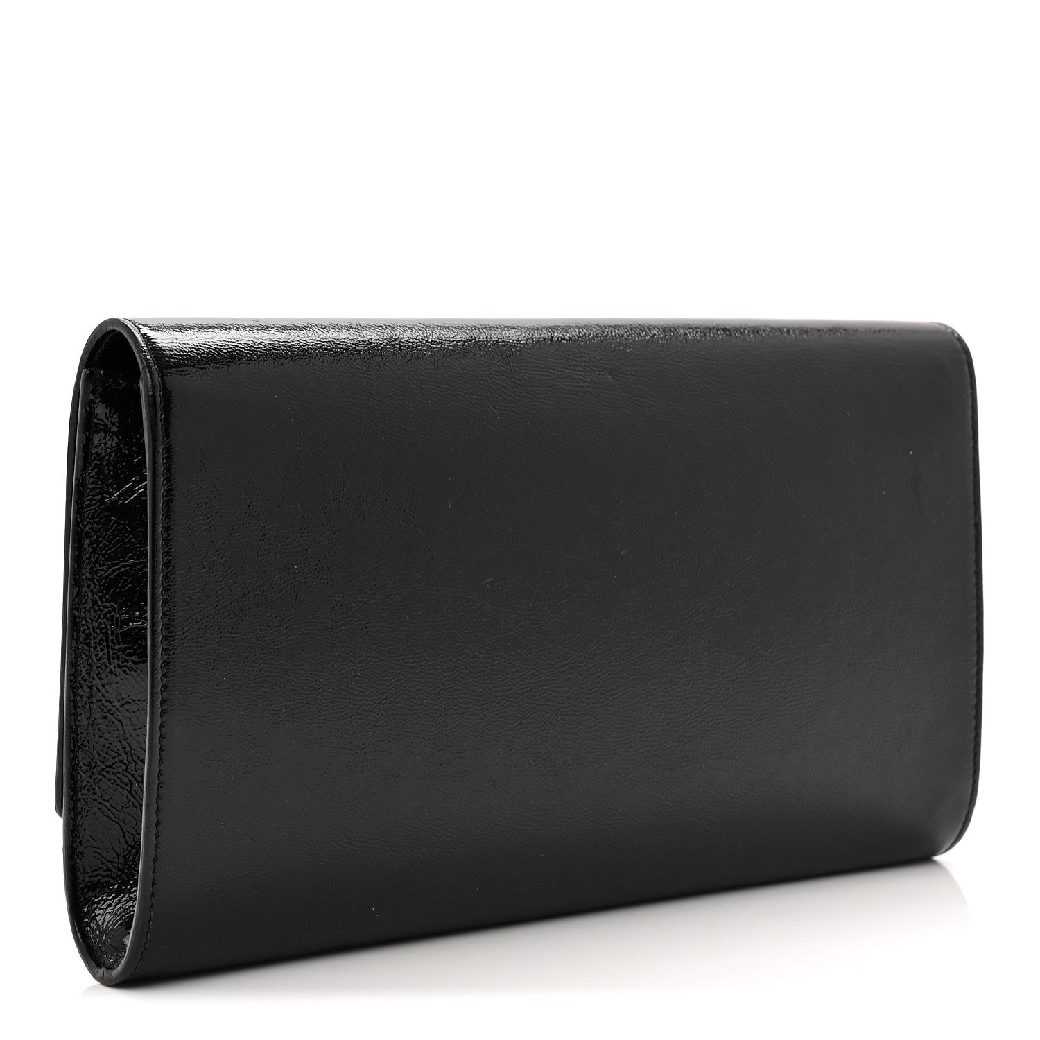 Saint Laurent Textured Patent Monogram Large Belle De Jour Clutch Black 3 of 6