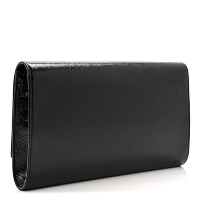 Saint Laurent Textured Patent Monogram Large Belle De Jour Clutch Black 3 of 6