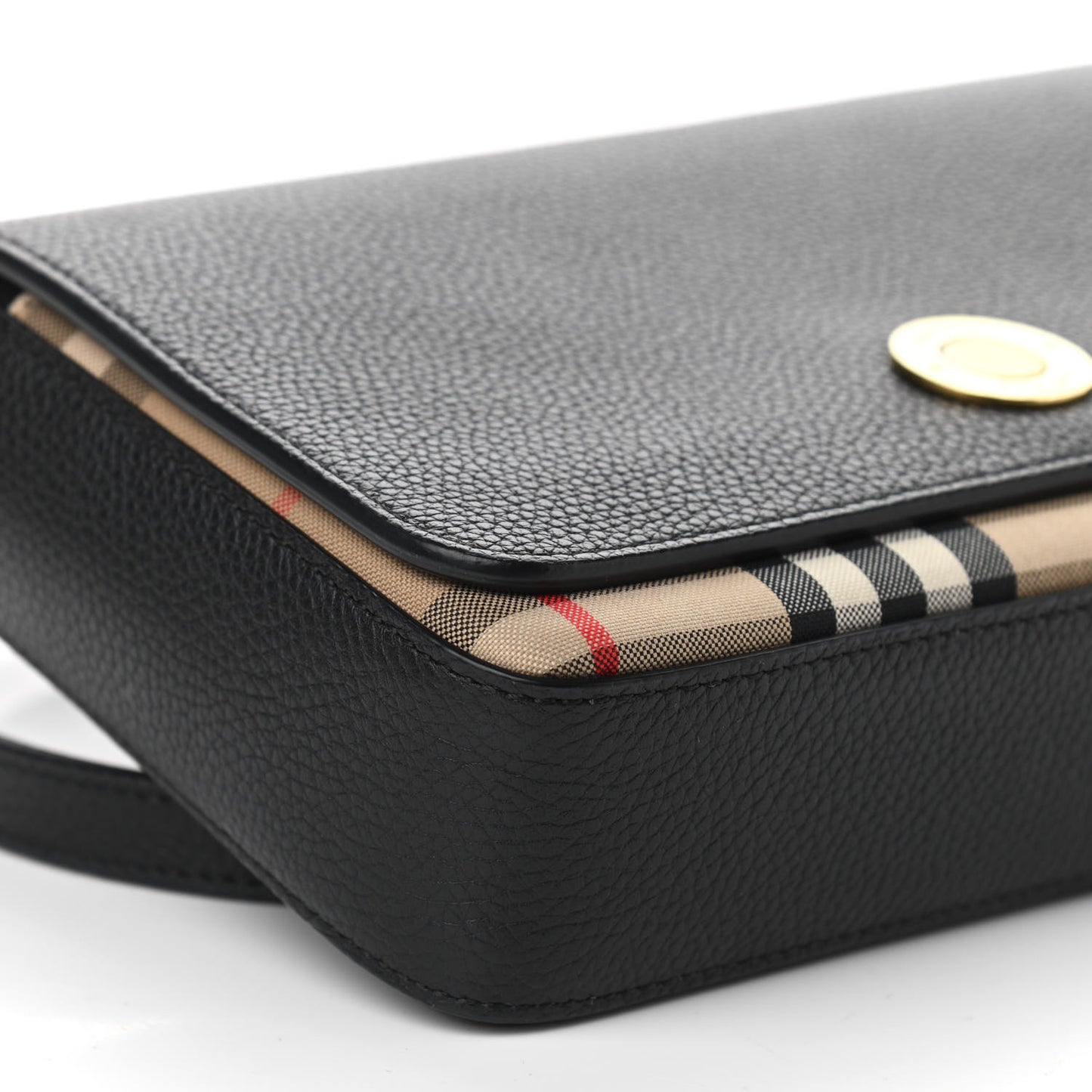 Grainy Calfskin Vintage Check Hampshire Crossbody Black