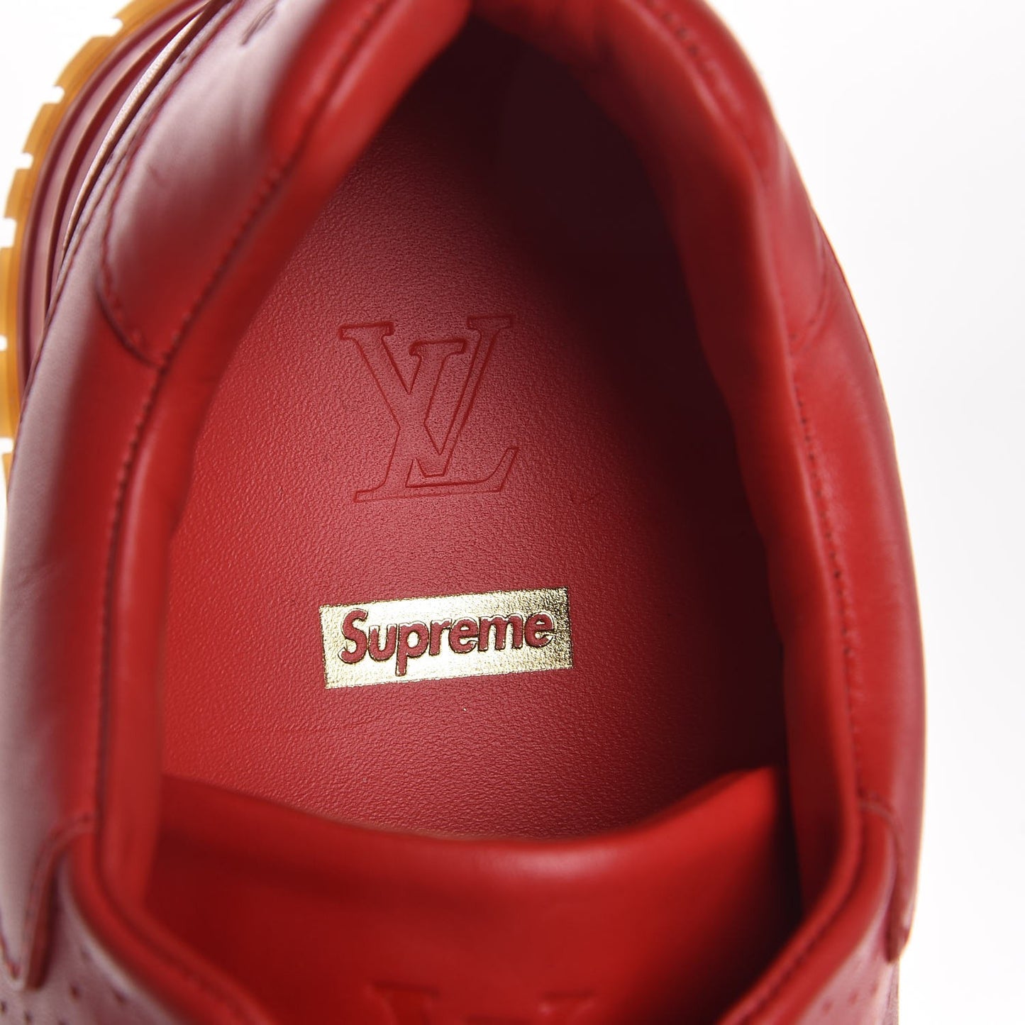 X SUPREME Calfskin Run Away Sneakers 7 Red