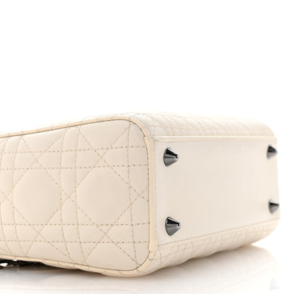 Christian Dior Lambskin Cannage Small My ABCDior Lady Dior White 10 of 11