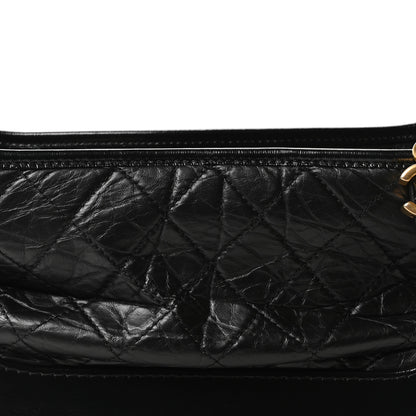 Chanel Aged Smooth Calfskin Quilted Medium Gabrielle Logo Hobo Black 8 of 10