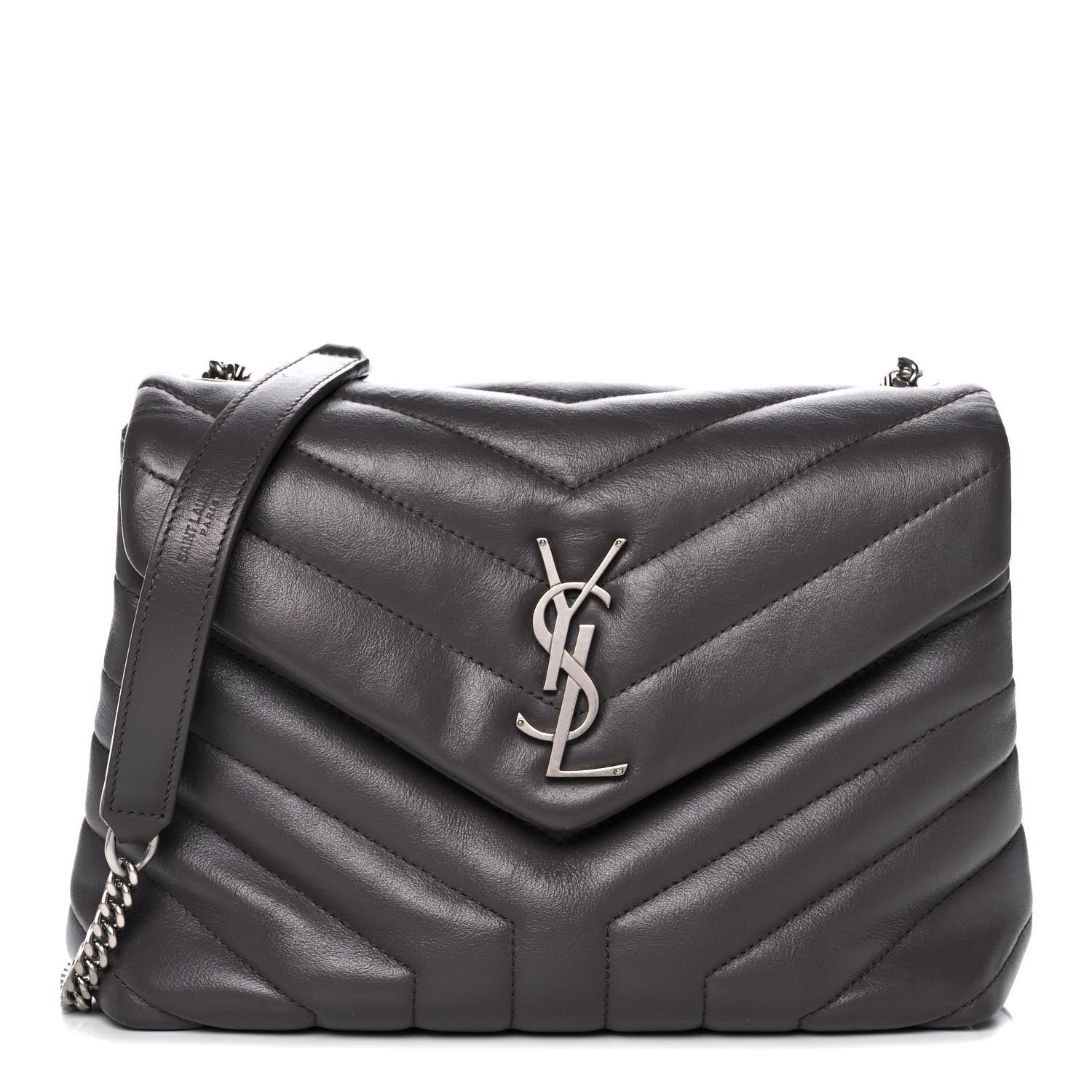 Saint Laurent Calfskin Y Quilted Monogram Small Loulou Chain Satchel Earth 1 of 20