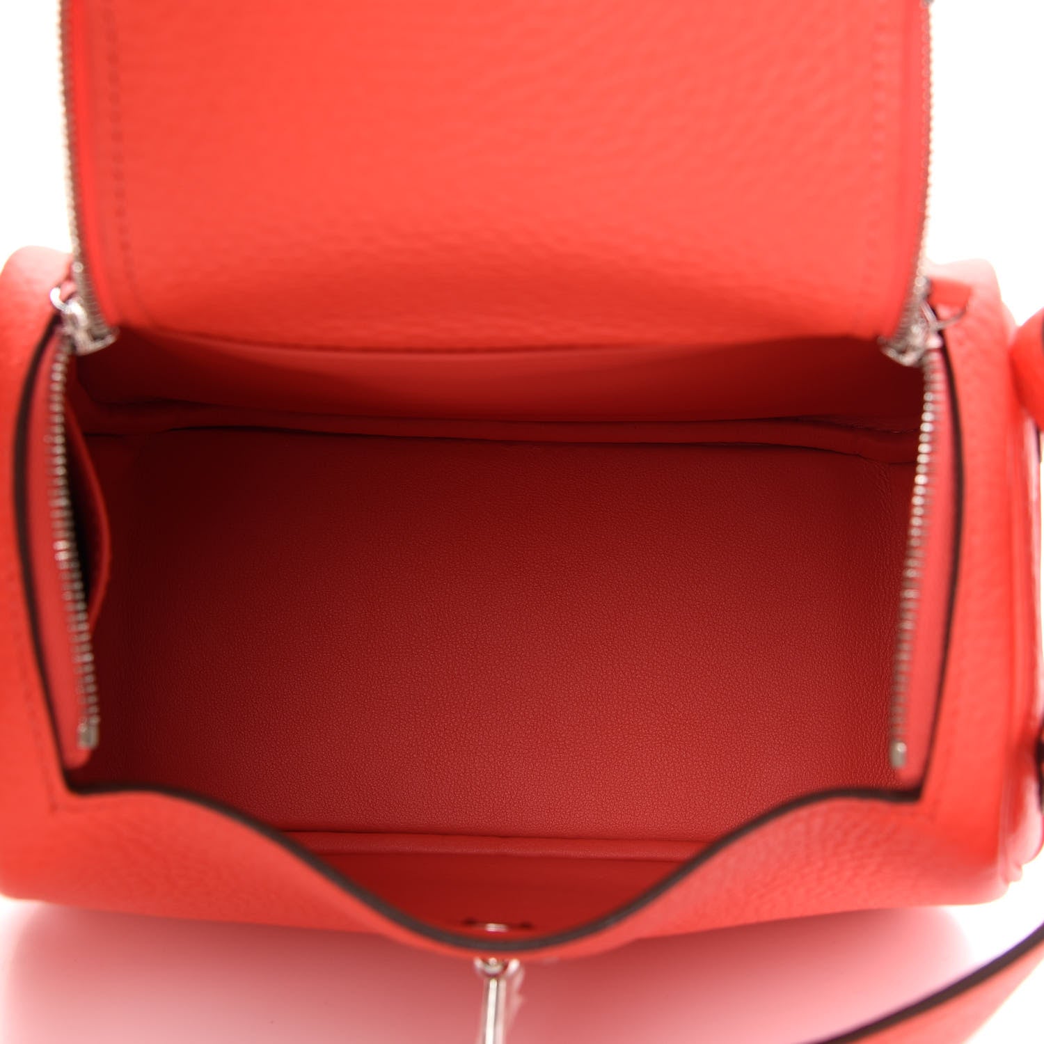 Hermes Taurillon Clemence Mini Lindy 20 Rose Texas 5 of 9