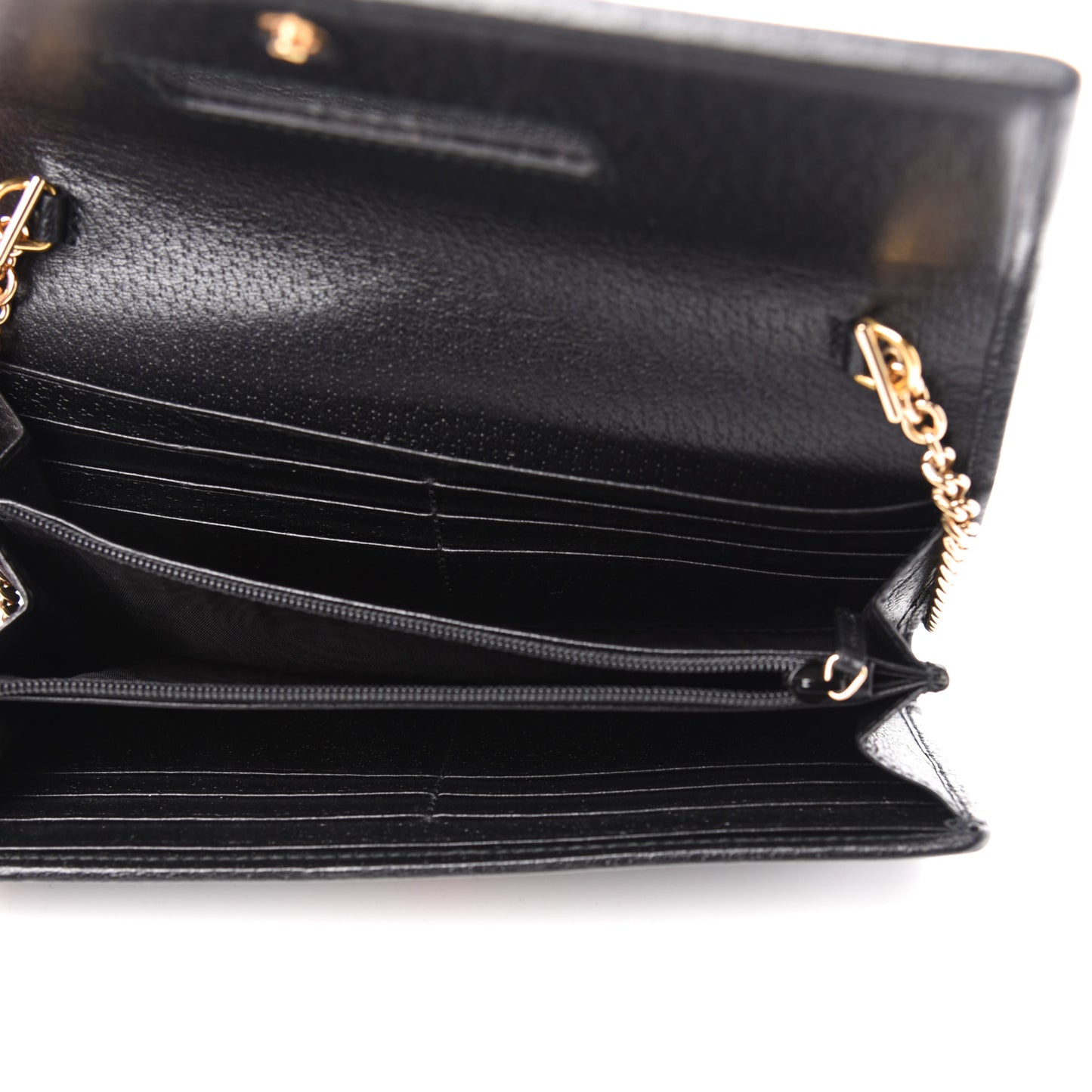 Calfskin Web Ophidia Wallet On Chain Black