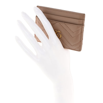 Gucci Calfskin Matelasse GG Marmont Card Holder Porcelain Rose 2 of 8
