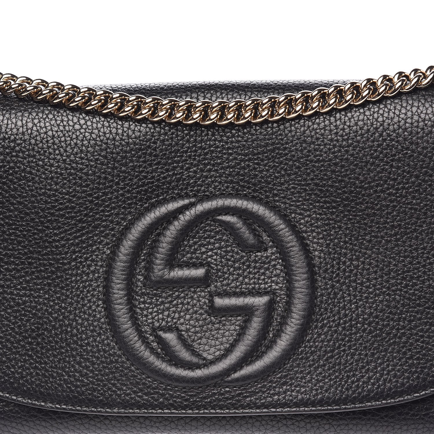 Gucci Pebbled Calfskin Medium Soho Flap Crossbody Black 10 of 11