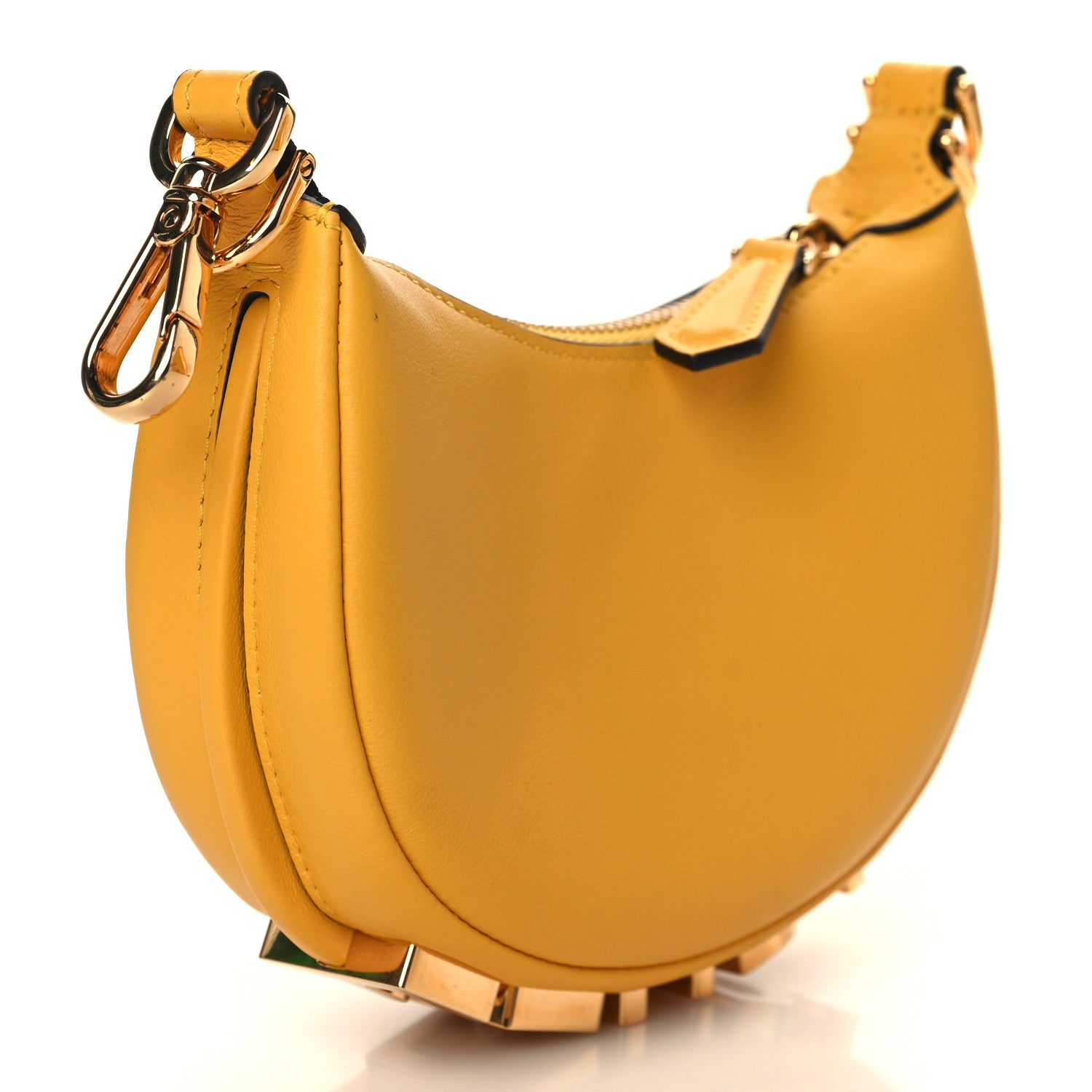 Fendi Vitello Grace New Matte Nano Fendigraphy Hobo Charm Mimosa 3 of 10