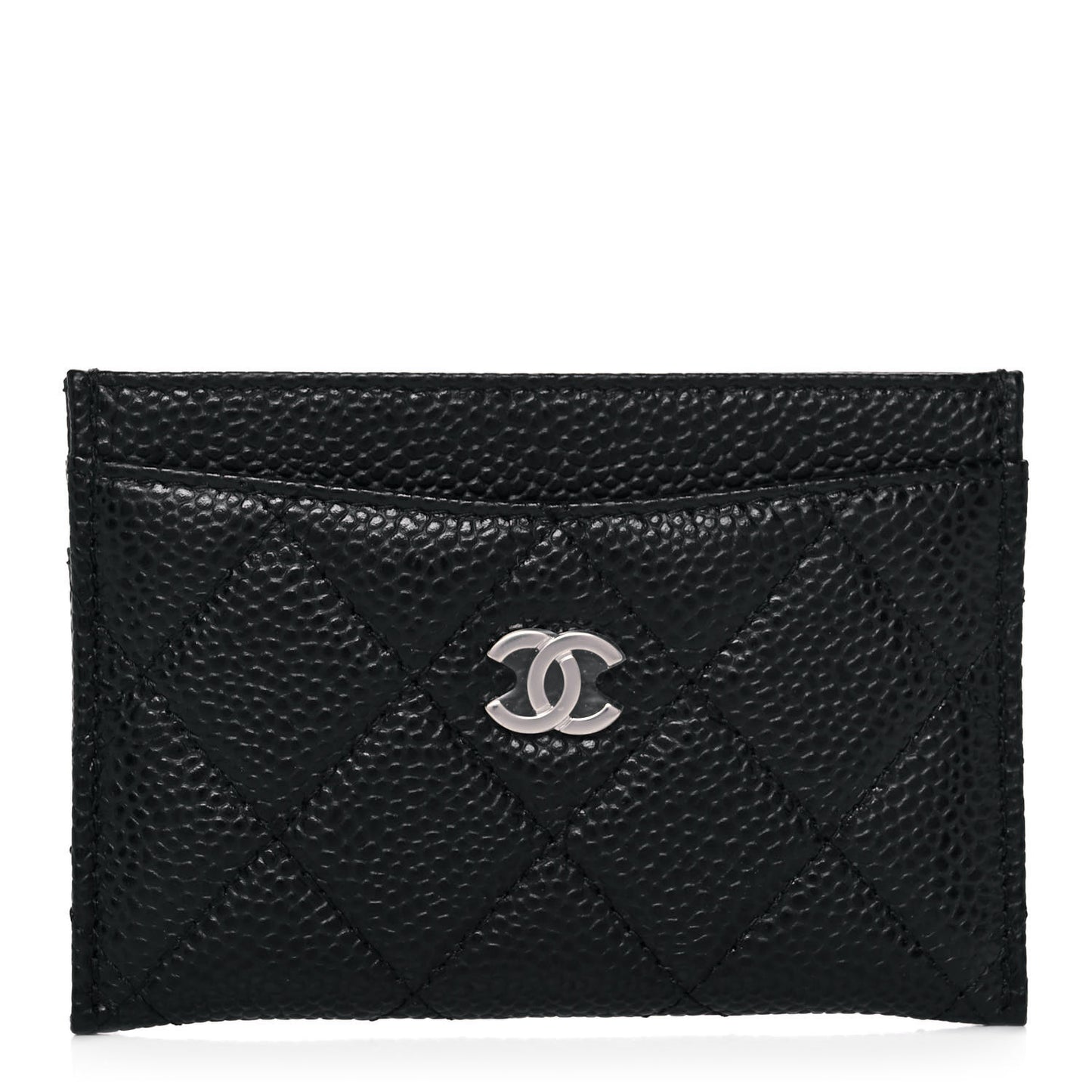 Caviar Quilted Card Holder Black