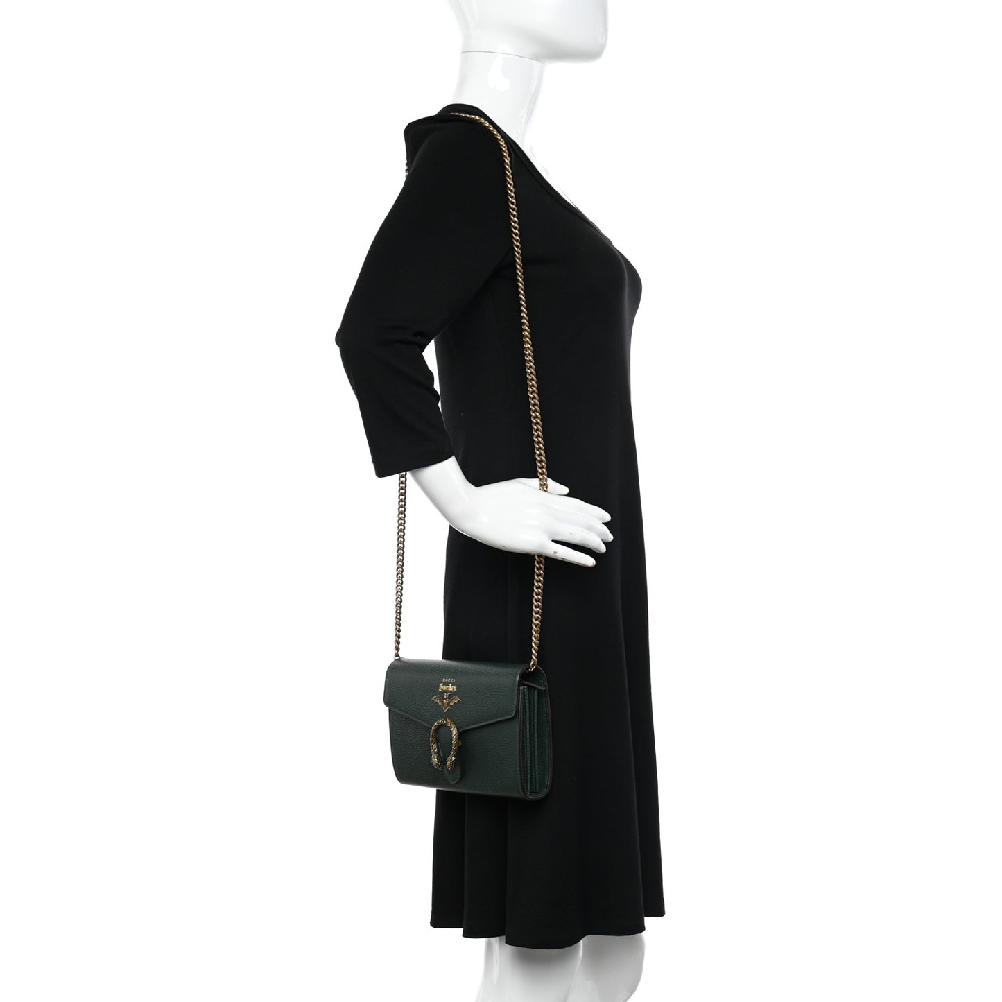 Calfskin Garden Dionysus Chain Wallet Emerald